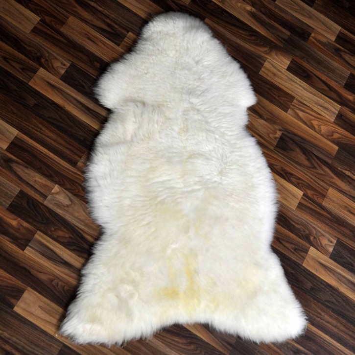 Echtes Schaffell Lammfell weiß 100x65 Teppich Pelz #2053