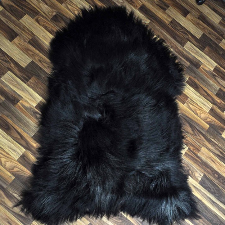 XXXL Island Schaffell schwarzbraun grau 130x85 riesig #2062