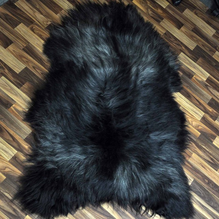 XXXL Island Schaffell schwarzbraun grau 140x85 riesig #2112
