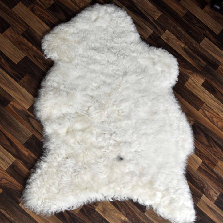 Echtes Schaffell Lammfell beige schwarzbraun geschoren 115x80 #2225