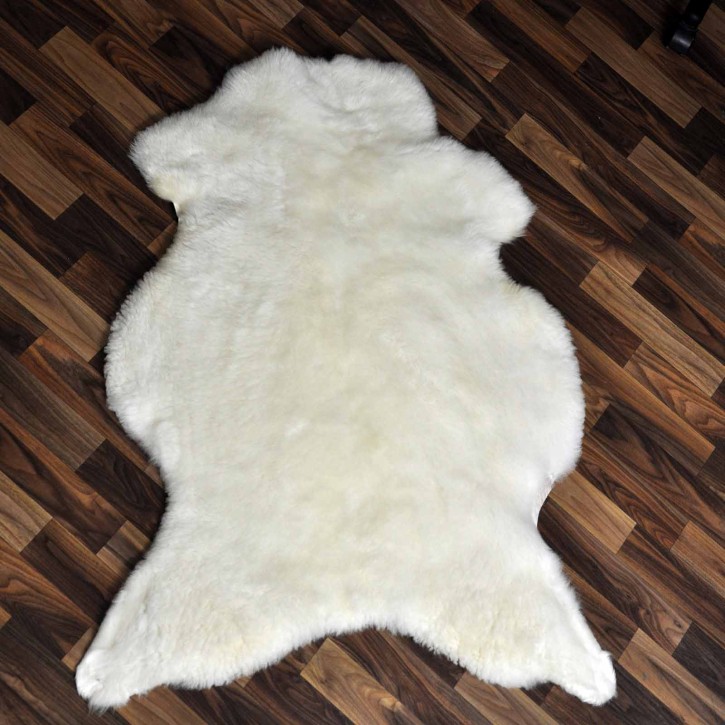 Echtes Schaffell Lammfell weiß 110x80 Eisbär Pelz #2246