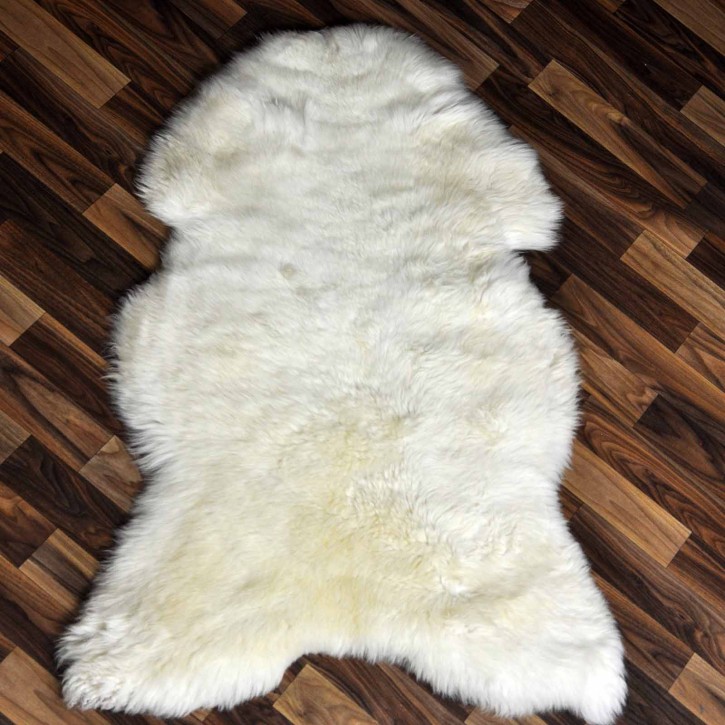 Echtes Schaffell Lammfell weiss 105x70 Teppich Pelz #2257