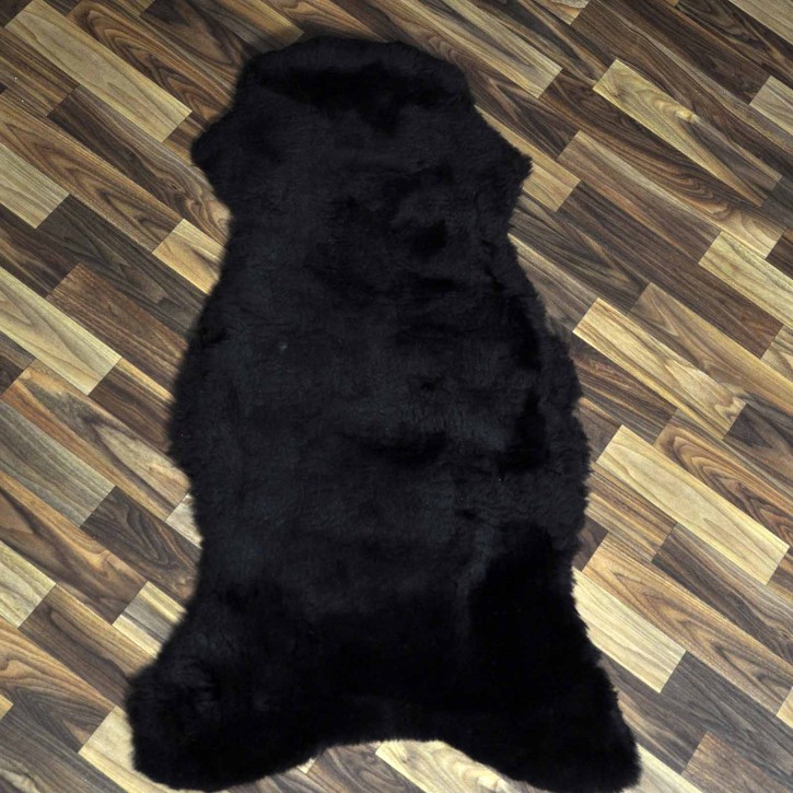 Echtes Lammfell Schaffell Fell schwarzbraun 100x60 geschoren #2370