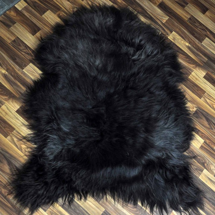 XXXL Island Schaffell schwarzbraun grau 130x90 Krampus #2430