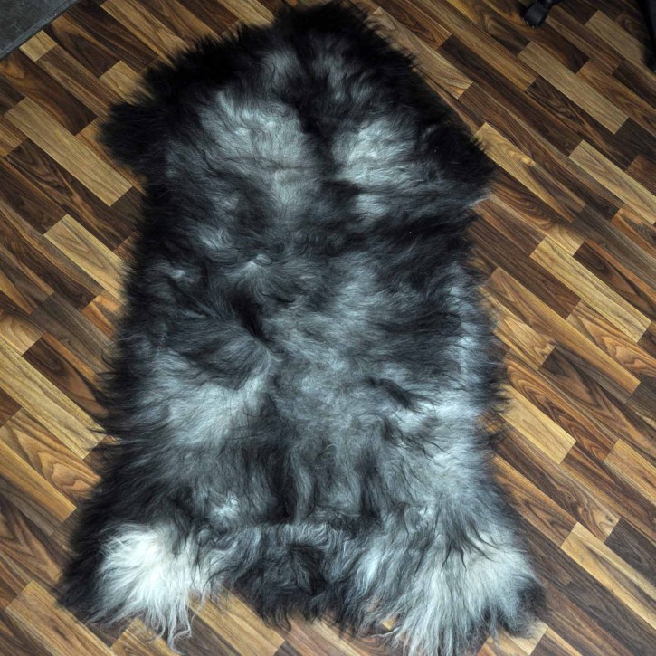 XXXL Island Schaffell grau schwarzbraun 130x80 Krampus #2435