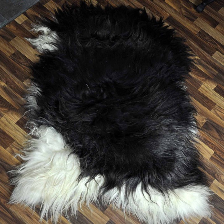 XXXL Island Schaffell beige schwarzbraun 135x95 Krampus #2444