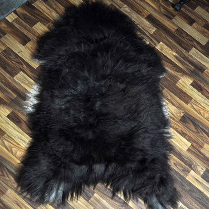 XXXL Island Schaffell braun weiss 135x80 Teppich Krampus #2445