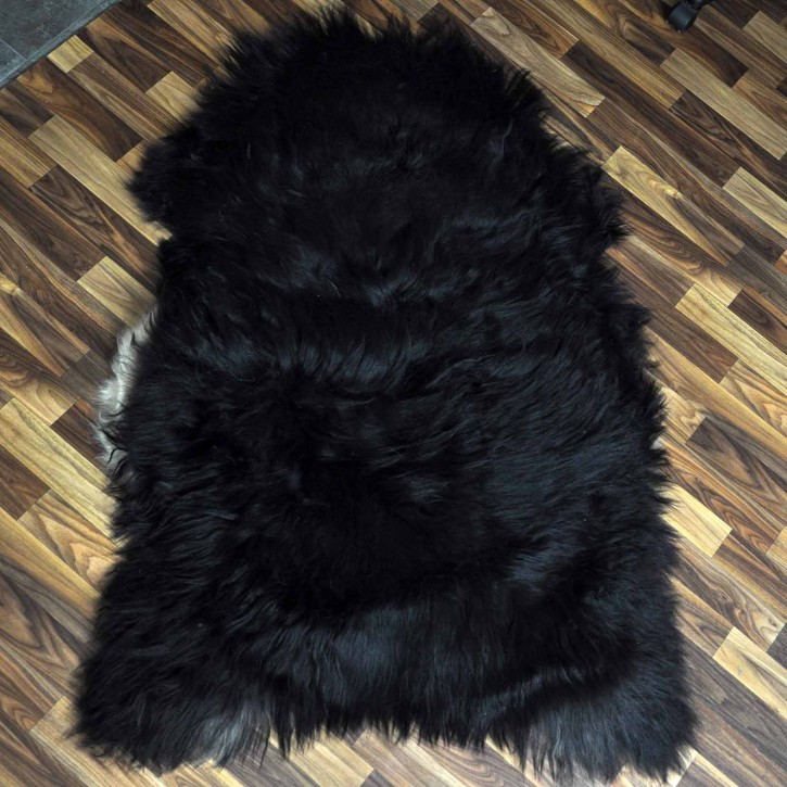 XXXL Island Schaffell schwarzbraun weiss 130x90 Krampus #2446