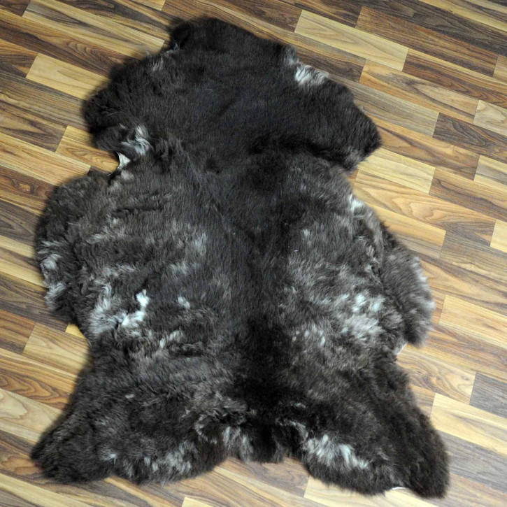 Schaffellteppich Teppich Fell schwarz weiß 155x60 #2747