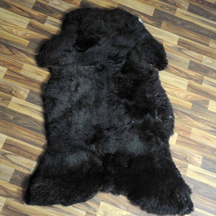 ÖKO Island Schaffellteppich Teppich Fell schwarzbraun weiß 180x70 #2754