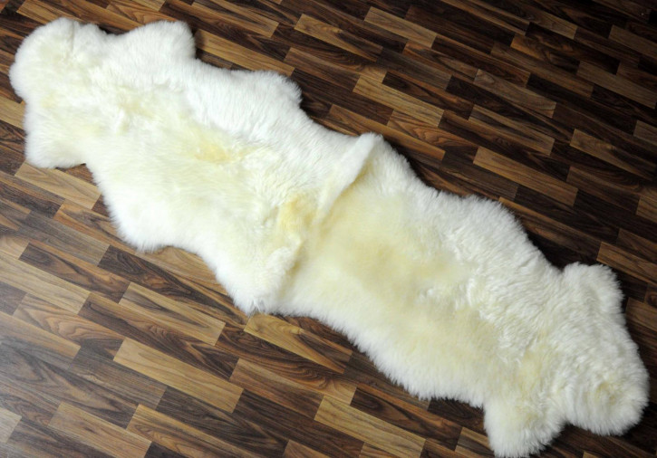 ÖKO Schaffellteppich Teppich Fell creme weiß 200x70 #5387