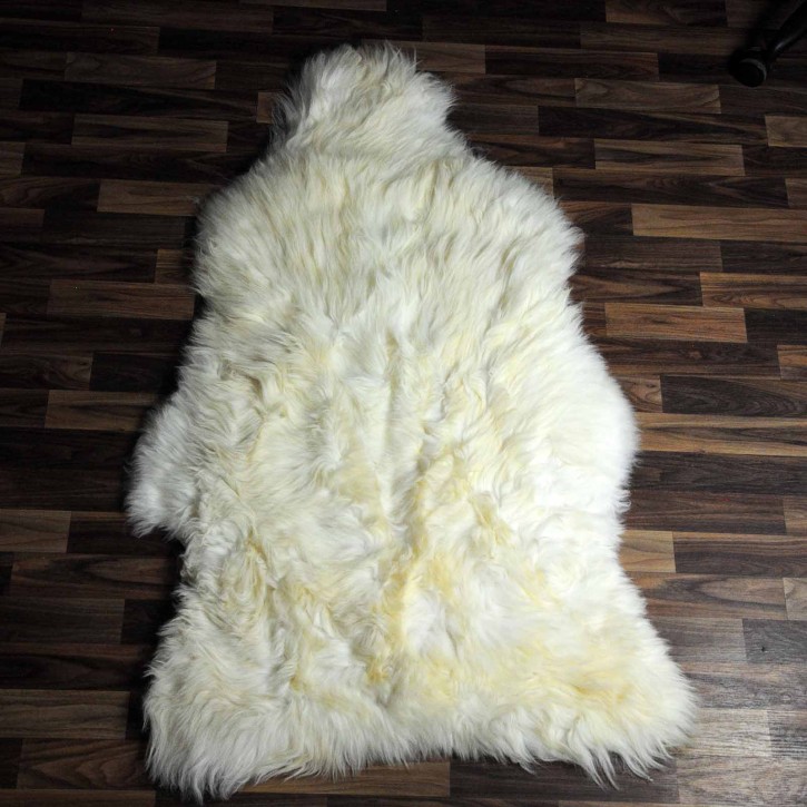 XXXL ÖKO Schaffell Lammfell weiß 130x80 Teppich #6387