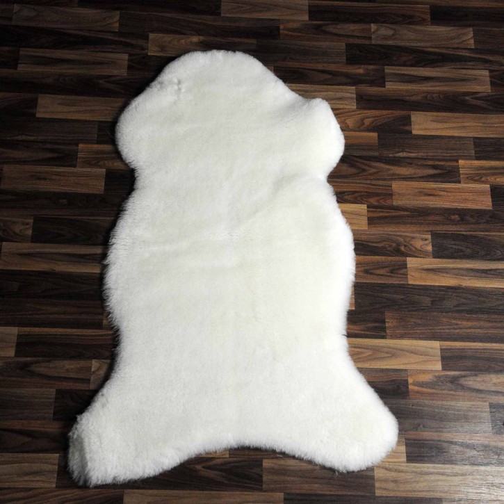 XL ÖKO echtes Schaffell Fell weiß 110x70 geschoren Eisbär Bär #6545