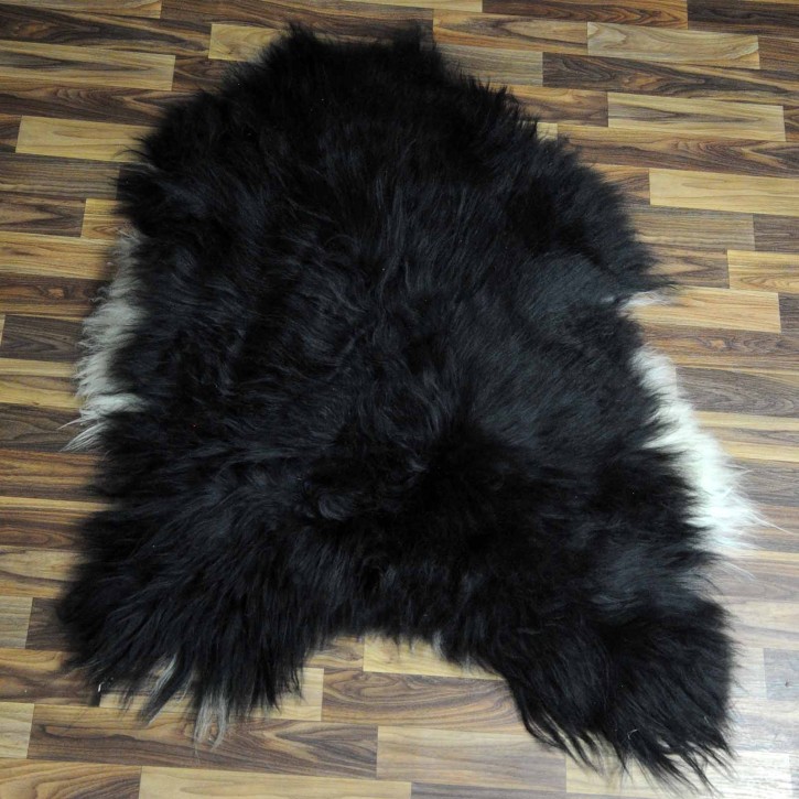 ÖKO Island Schaffell schwarzbraun weiß 105x80 Dekofell Pelz #6626