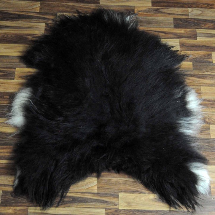 ÖKO Island Schaffell schwarzbraun weiß 105x75 Dekofell Pelz #6662
