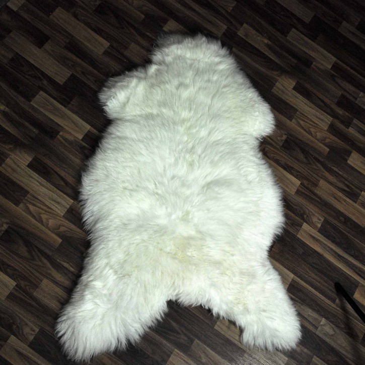 ÖKO echtes Schaffell Lammfell weiß 130x80 Teppich Fell #6889