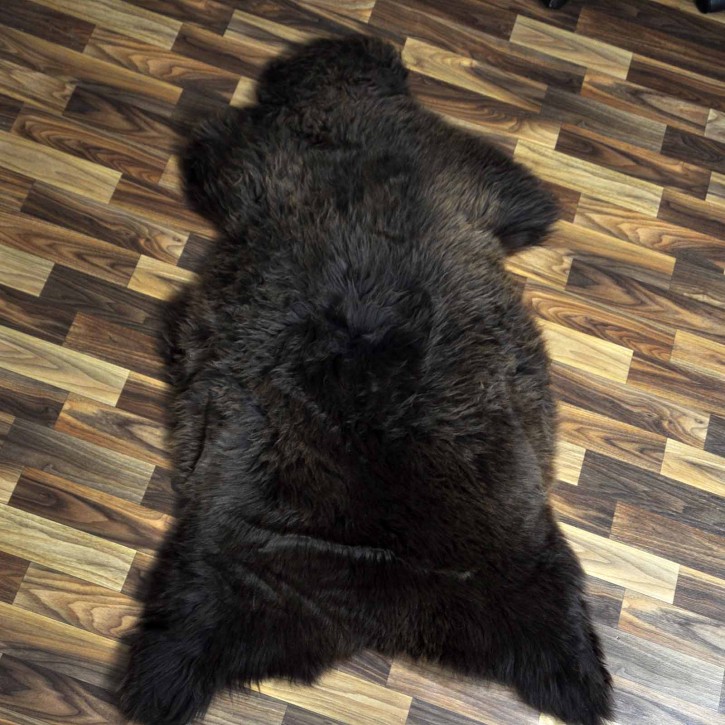 XXL ÖKO Schaffell Lammfell braun 125x75 Grizzlybär #7041