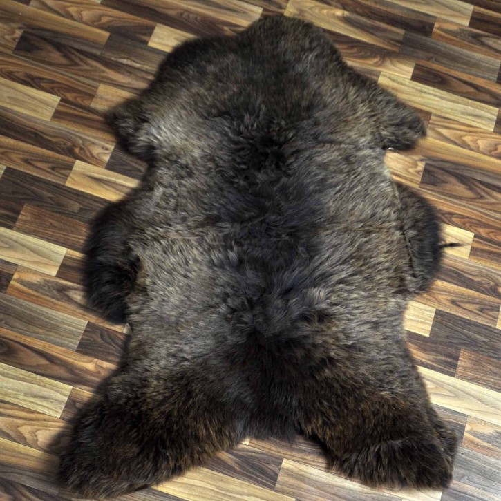 XL ÖKO großes Schaffell Lammfell braun 115x75 Grizzlybär  #7048