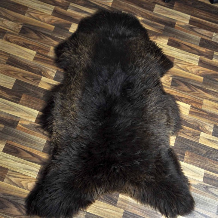 XXL ÖKO großes Schaffell Lammfell braun 125x80 Grizzlybär  #7049