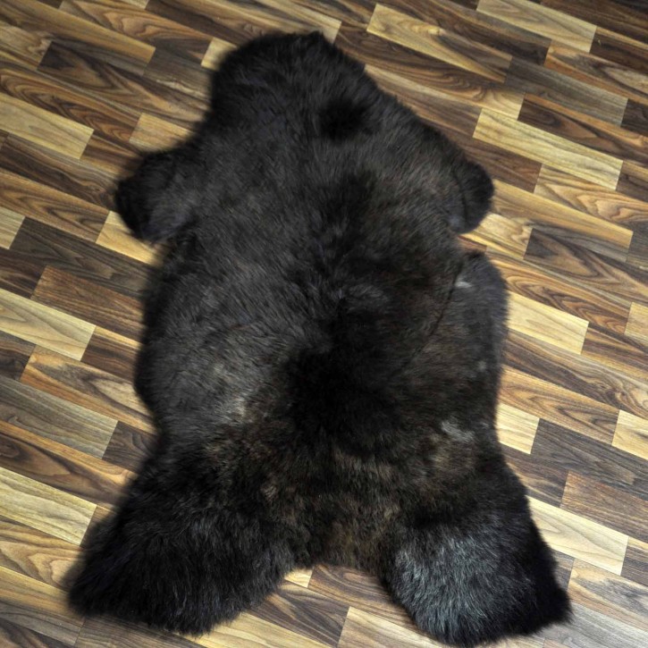 XL ÖKO Schaffell Lammfell braun grau 115x80 Grizzlybär #7070