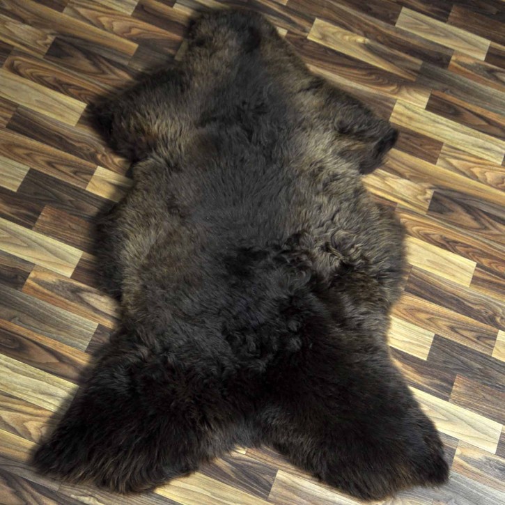 XXL ÖKO Schaffell Lammfell braun 120x80 Bärenfell Bär #7075