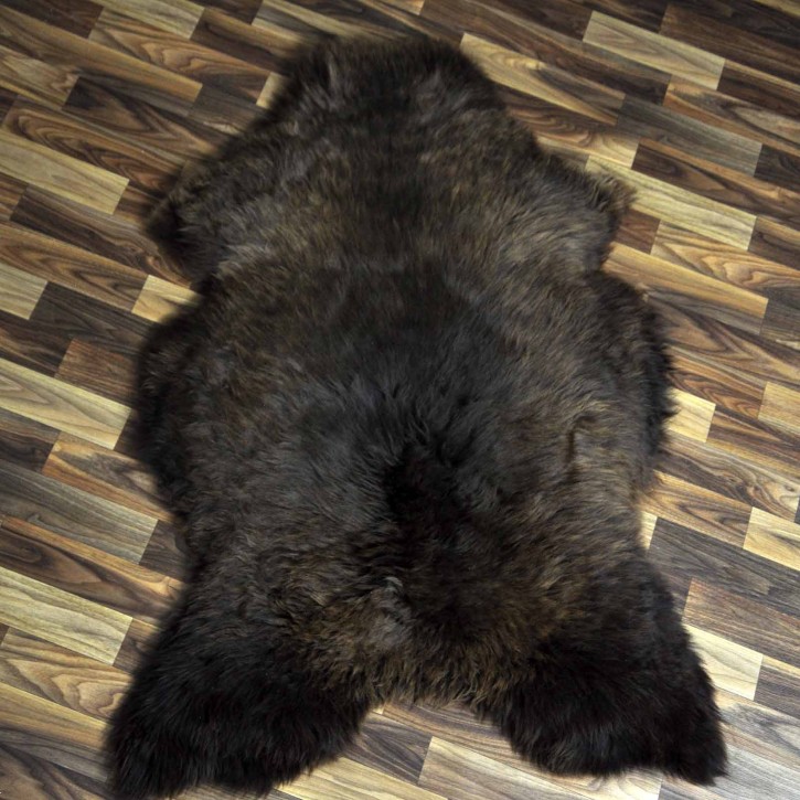 XXL ÖKO Schaffell Lammfell braun 120x80 Bärenfell Bär #7088