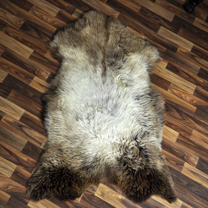 XXL ÖKO Schaffell Lammfell braun beige 120x75 echtes Fell #7110