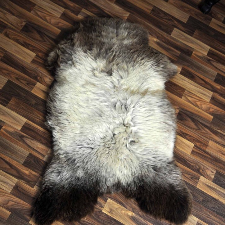 XL ÖKO Schaffell Lammfell braun beige 115x80 echtes Fell #7117