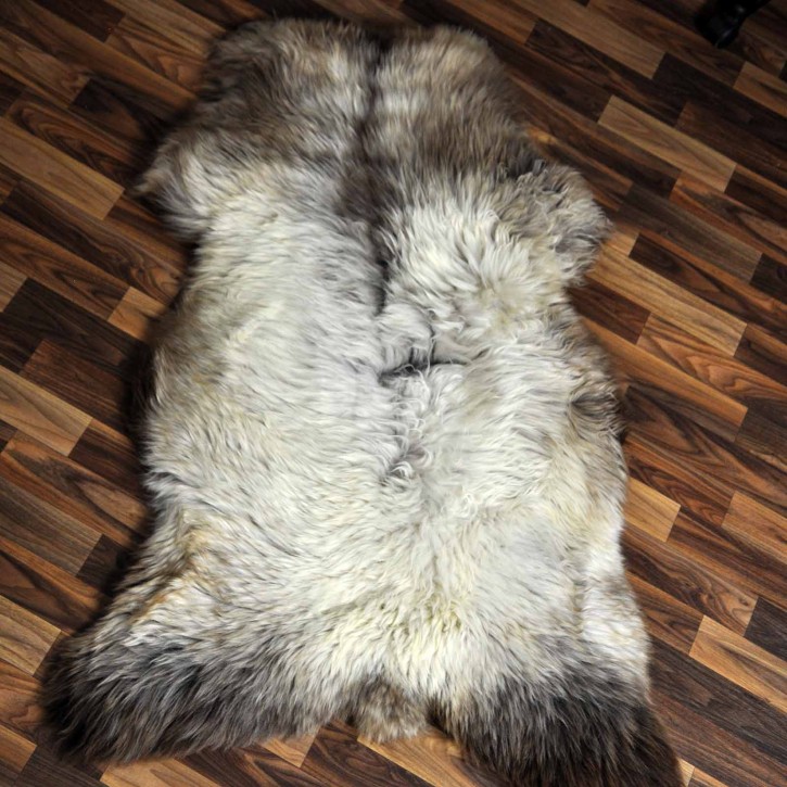 XXL ÖKO Schaffell Lammfell beige braun 120x85 echtes Fell #7122