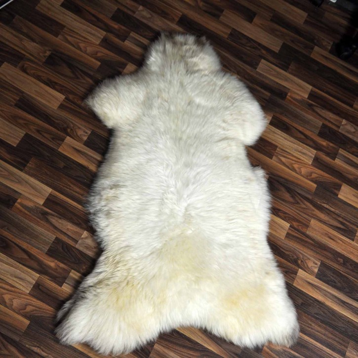 XXL ÖKO Schaffell Lammfell beige braun 125x80 echtes Fell #7143