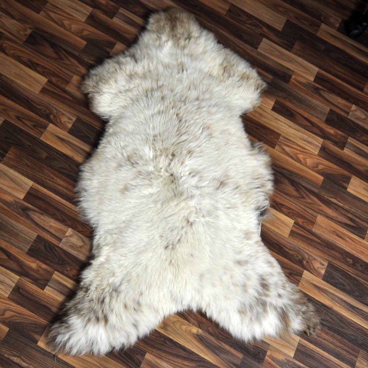 XXL ÖKO Schaffell Lammfell beige braun 125x80 echtes Fell #7153