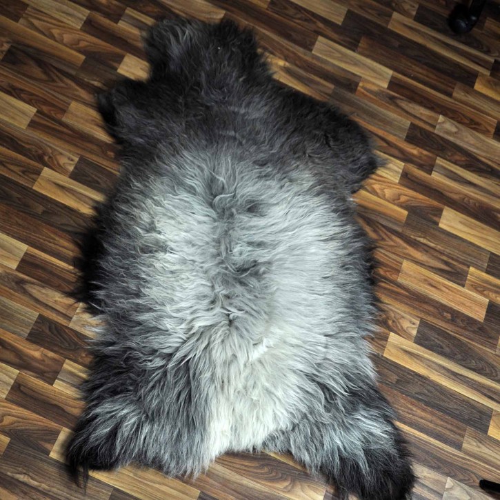 XXL ÖKO Schaffell Lammfell braun grau 120x80 echtes Fell #7166