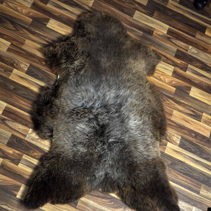 XXL ÖKO Schaffell Lammfell braun grau 120x80 echtes Fell #7168