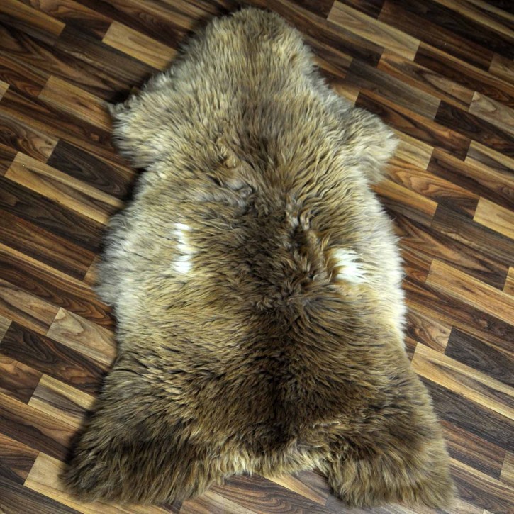 XXL ÖKO Schaffell Lammfell braun beige 120x75 echtes Fell #7180