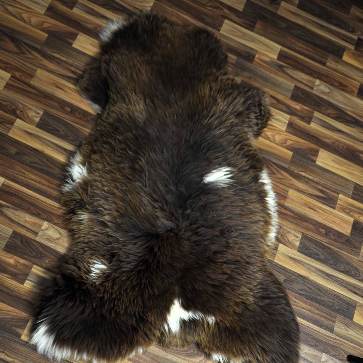 XXL ÖKO Schaffell Lammfell braun beige 125x80 echtes Fell #7211