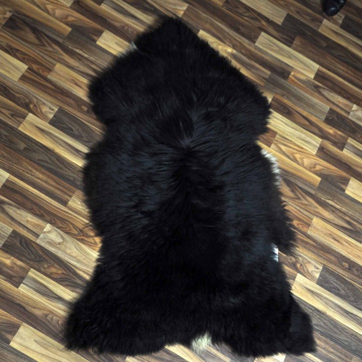 XL ÖKO Island Schaffell braun weiß 115x70 Dekofell Pelz #7230