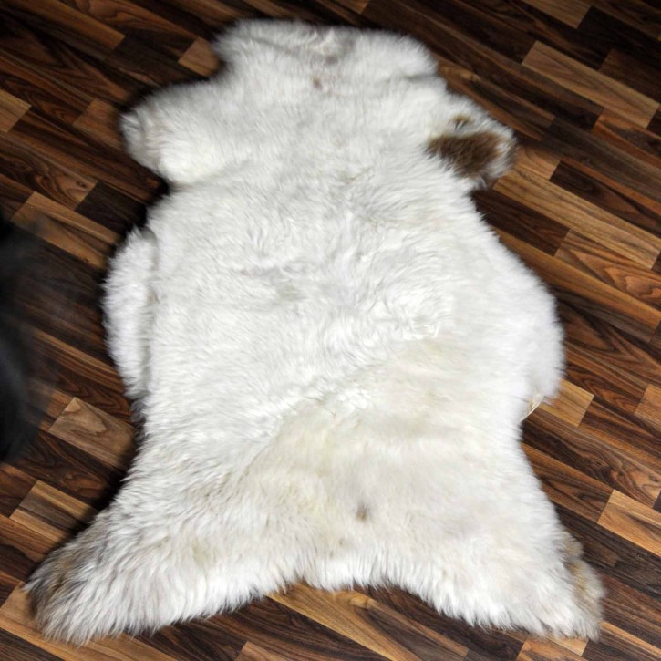 ÖKO echtes Schaffell Lammfell beige braun 110x75 Fellteppich #7240