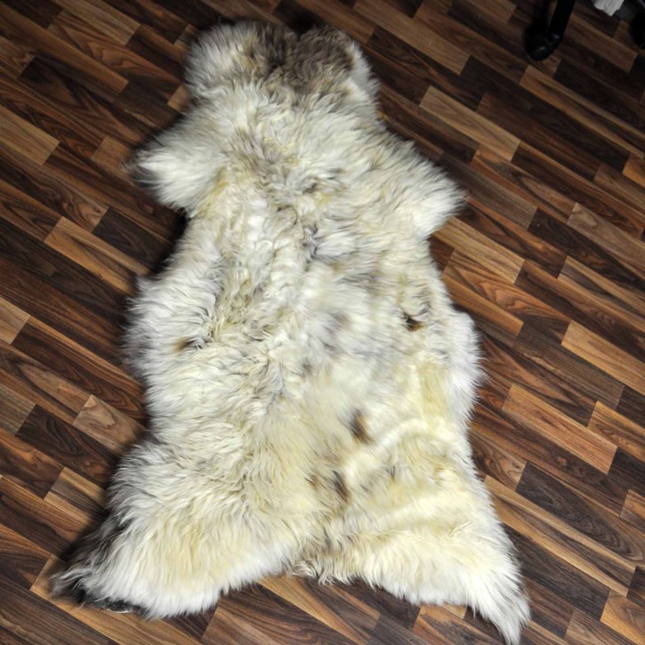 XXL ÖKO Schaffell Lammfell beige braun 125x80 echtes Fell #7244