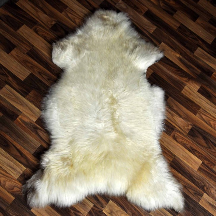 ÖKO echtes Schaffell Lammfell beige braun 115x75 Fellteppich #7260