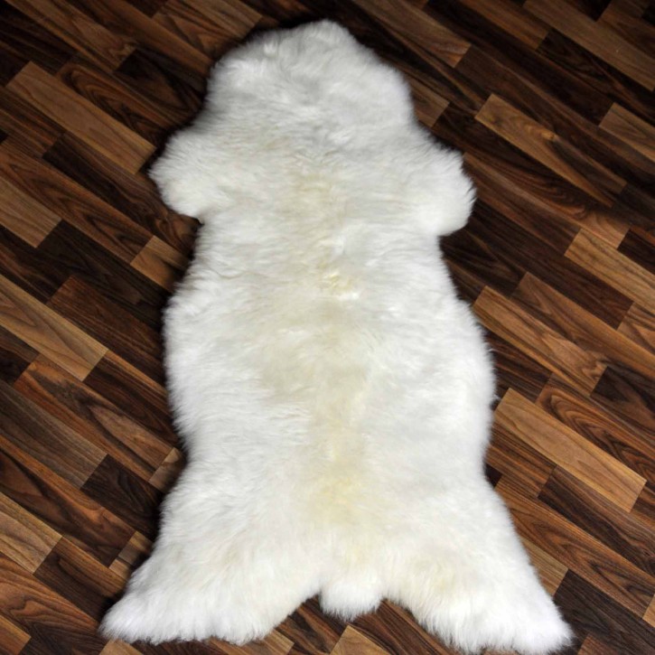 ÖKO echtes Schaffell Lammfell creme weiß 110x65 Fellteppich #7271