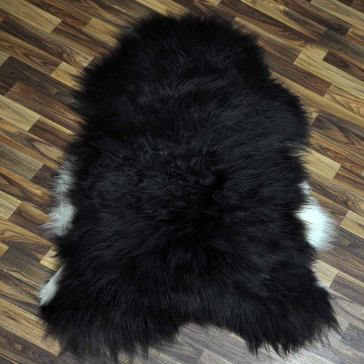 XXL ÖKO Island Schaffell schwarzbraun weiß 120x75 Geschenk #7368
