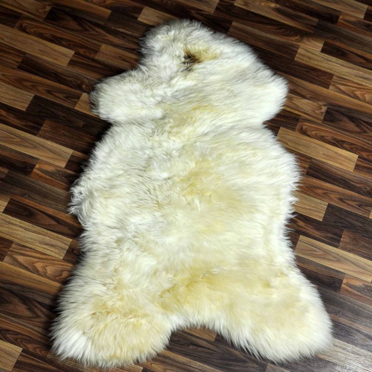 XXL ÖKO Schaffell Lammfell beige braun 120x70 Teppich Kamin #7375