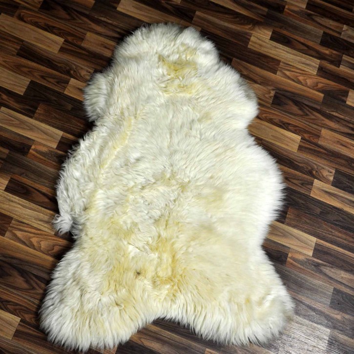 XXL ÖKO Schaffell Lammfell beige braun 120x80 Teppich Kamin #7386