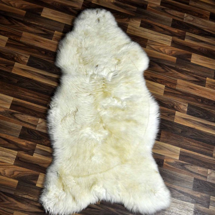 XXL ÖKO Schaffell Lammfell beige braun 120x65 Teppich Kamin #7400