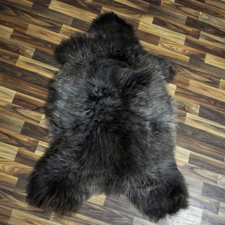 XL ÖKO Schaffell Lammfell braun grau 115x75 Teppich Kamin #7415