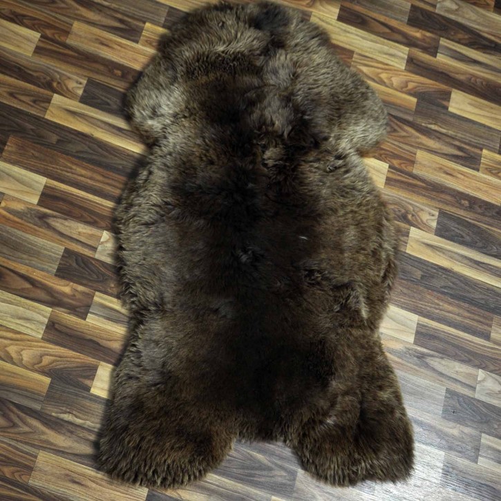 XL ÖKO Schaffell Lammfell braun 115x70 Teppich Auflage #7421