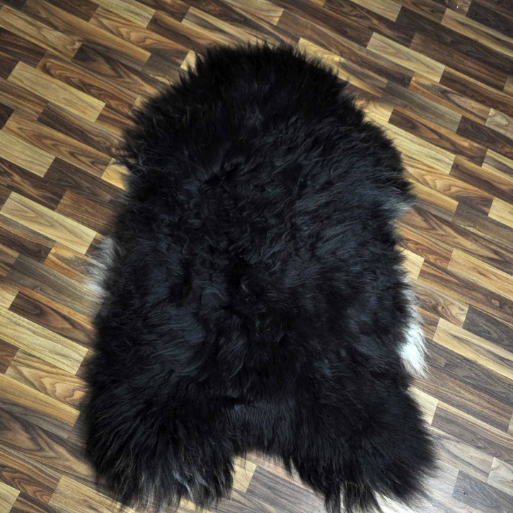 XXL ÖKO Island Schaffell schwarzbraun weiß 120x80 Geschenk #7433