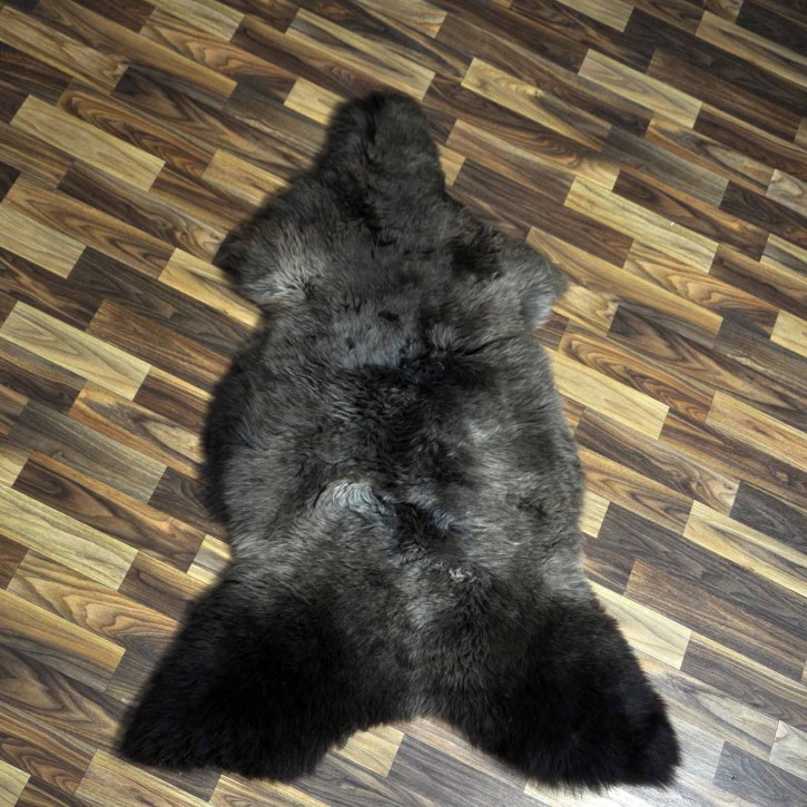 XXL ÖKO Schaffell Lammfell braun grau 120x80 Geschenk #7451