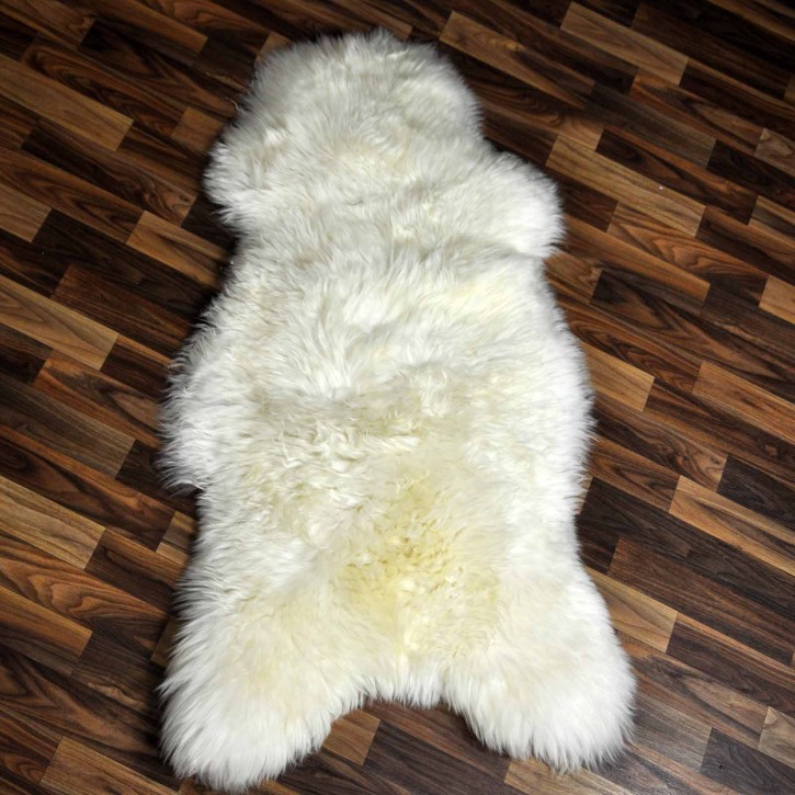 XXL ÖKO Schaffell Lammfell weiß 120x75 Teppich Kamin #7471