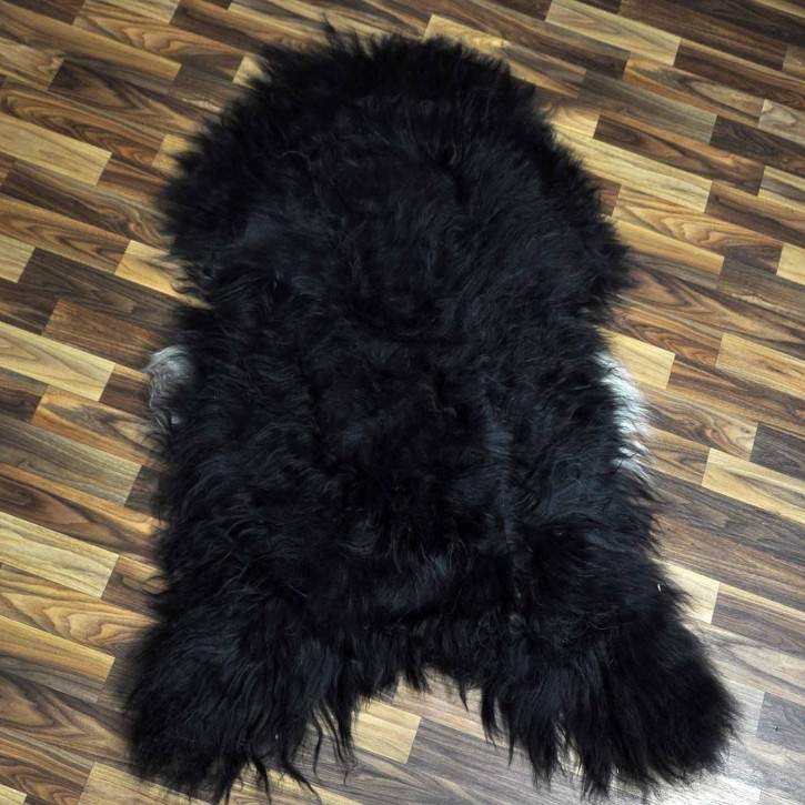 XXL ÖKO Island Schaffell schwarzbraun weiß 125x75 Geschenk #7622